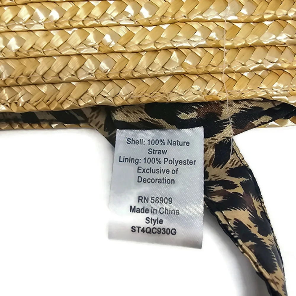 Girls Summer Straw Bag, Fully Lined with Animal Print Fabric